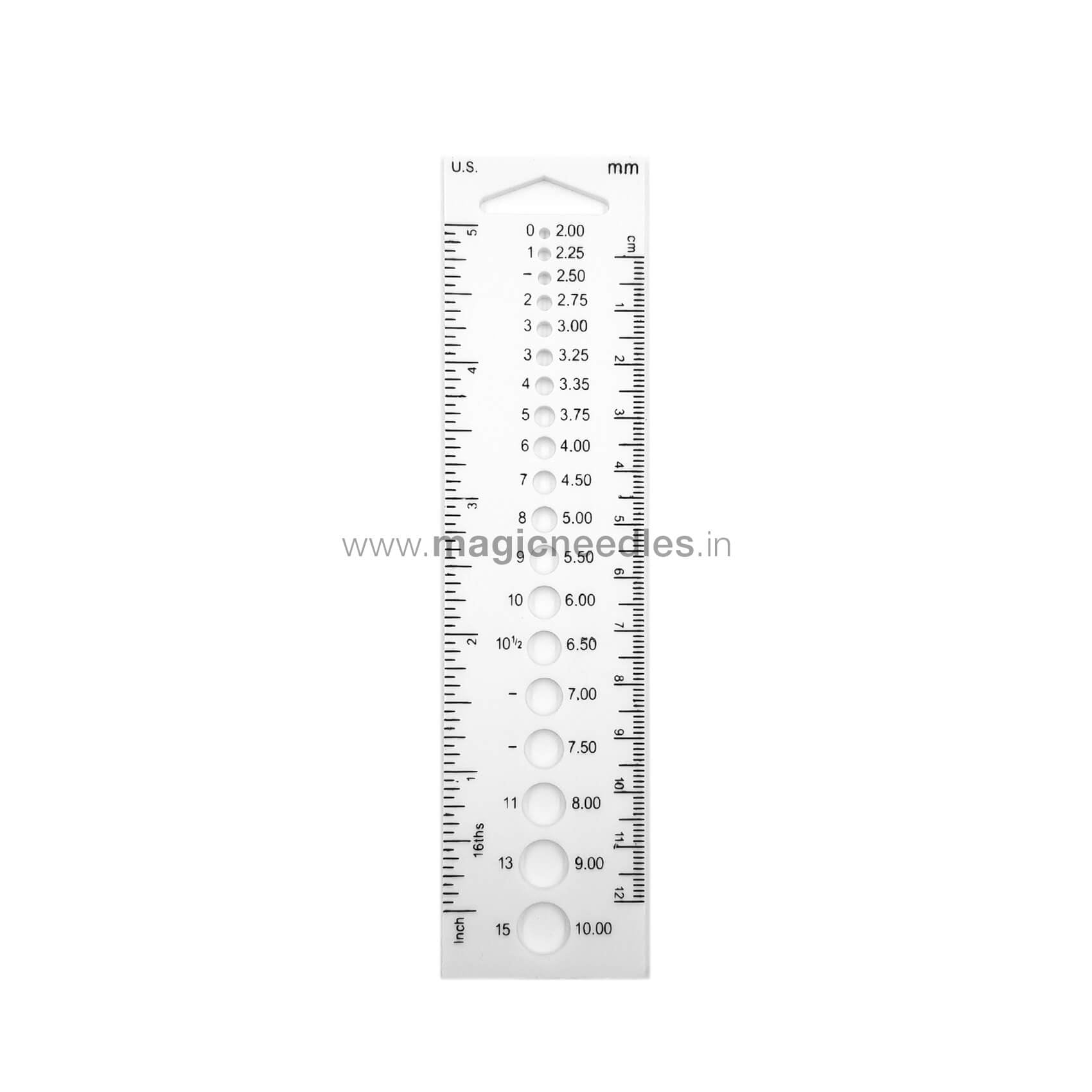 Knitting Gauge - 2 mm to 10 mm