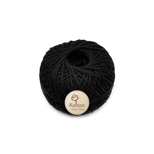 Kotton 3 ply Mercerised Cotton Yarn - Black 22