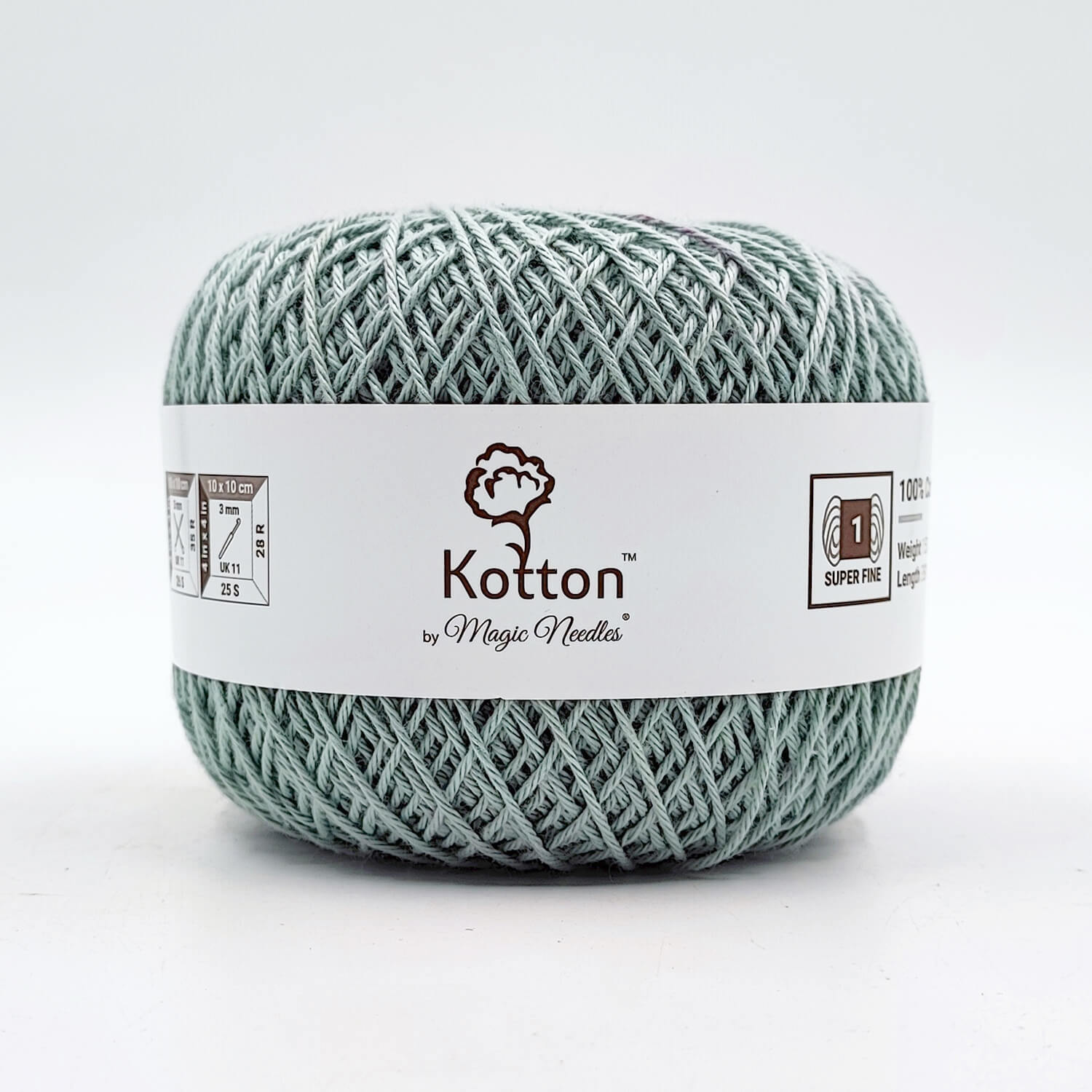 Kotton 4 ply Cotton Yarn - Light Greenish Grey 36
