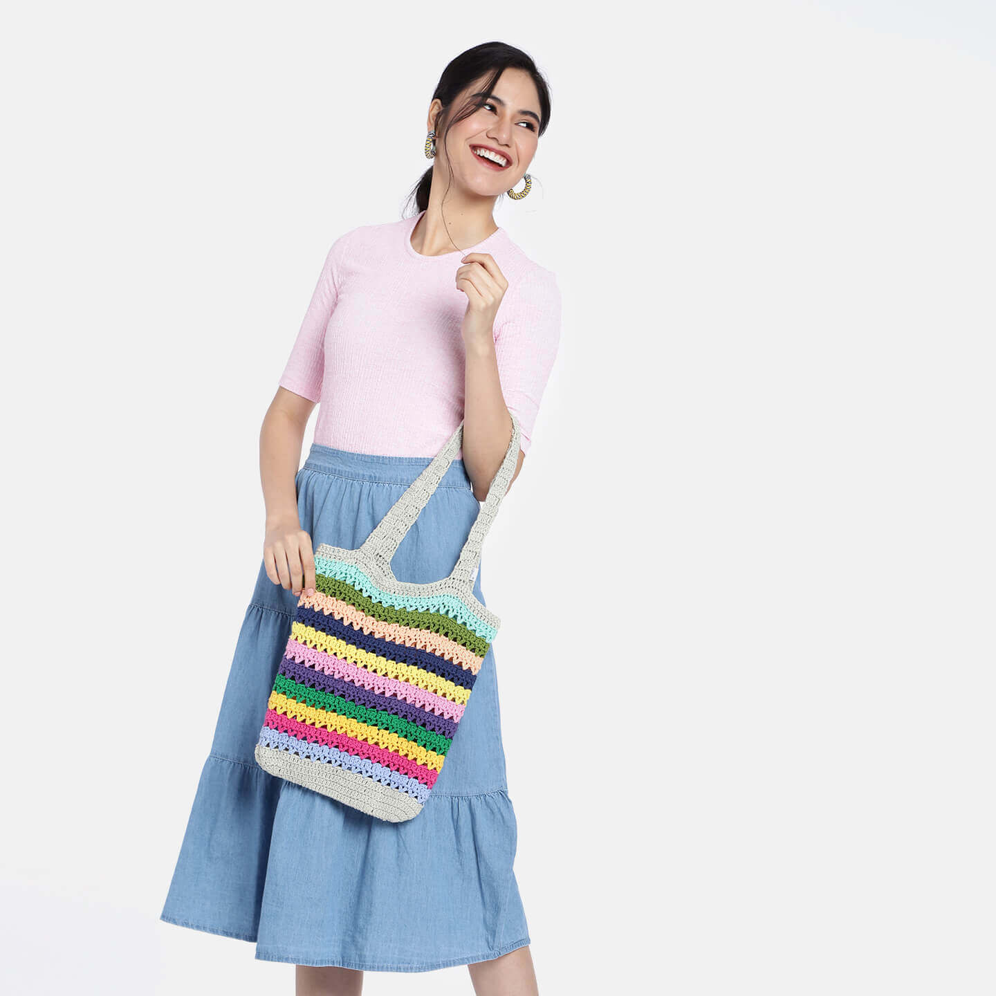 Handmade Crochet Bag - Multi Color 3044