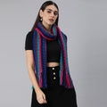 Crochet Scarf with Tassels - Multi-Color 3016