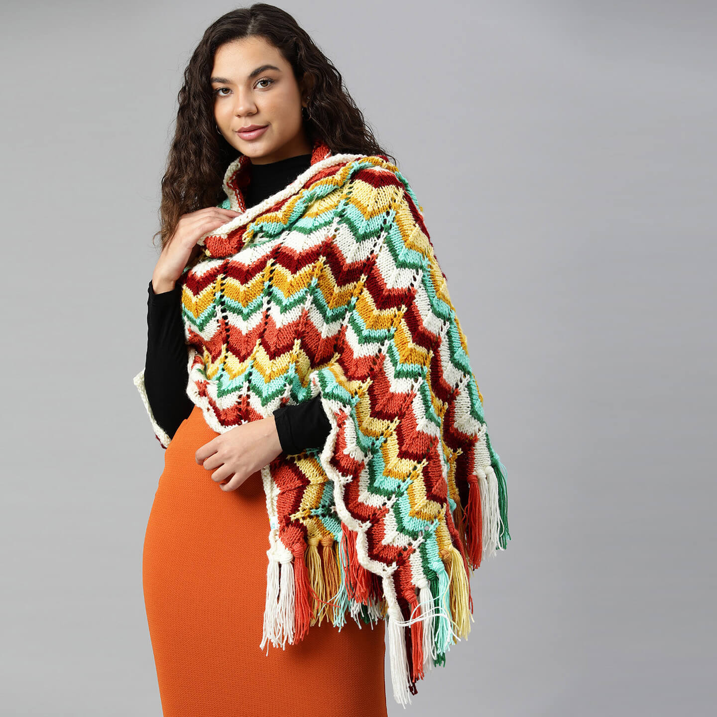 Multi Color Shawl - 3086