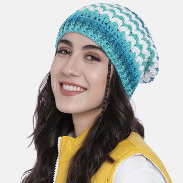 Self Striping Slouch Beanie - Multi Color 3070