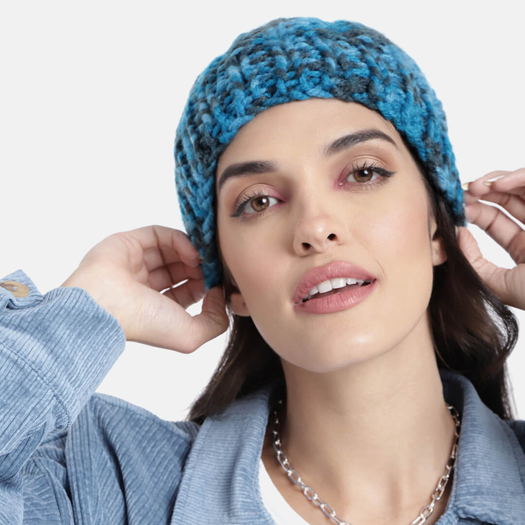 Multicoloured Self-Design Beanie - 2721