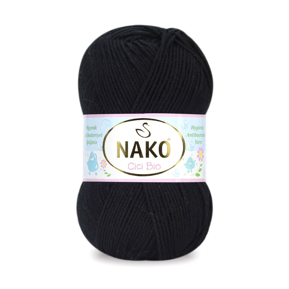 Nako Cici Bio Antibacterial Yarn - Black 217