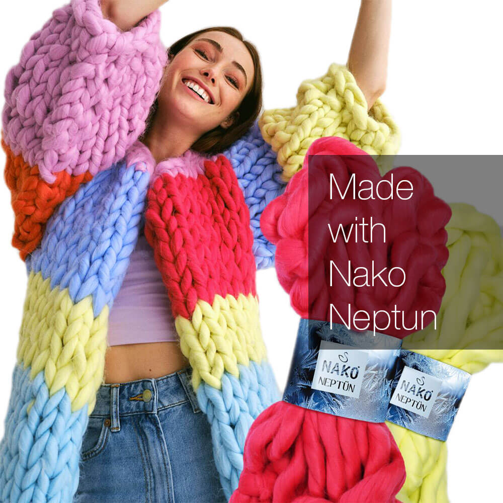 Nako Neptun Finger Knitting Yarn - Fuchsia Pink 12981