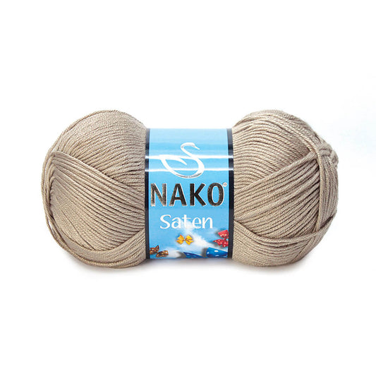 Nako Saten Yarn - Greyish Brown 1199