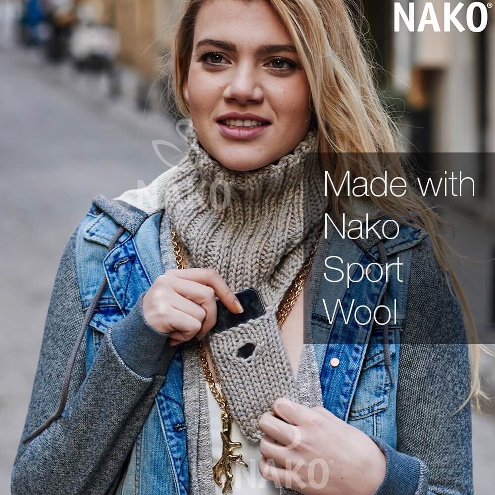 Nako Sport Wool Yarn - Light Grey Melange 195