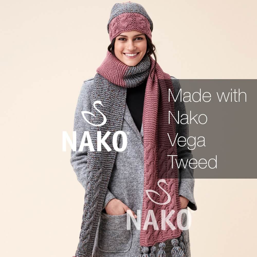 Nako Vega Tweed Yarn - Multi Color Cream 35017