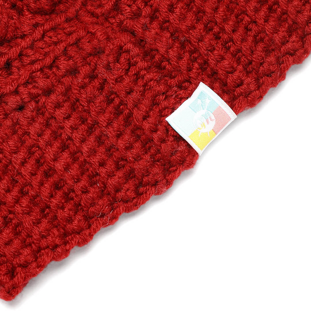Popcorn Crochet Beanie - Maroon 2980