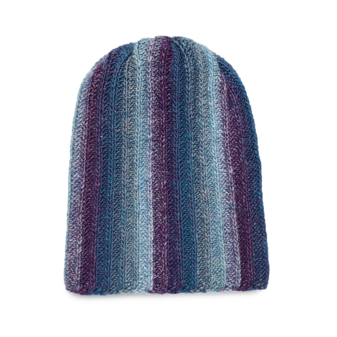 Self Striping Beanie - Blue Purple 2981