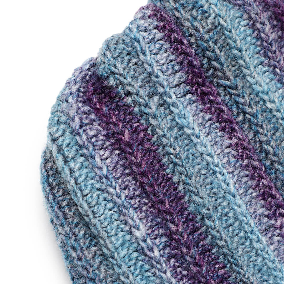 Self Striping Beanie - Blue Purple 2981