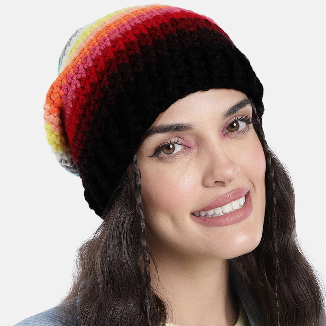 Self Striping Beanie - Multi Color 2985