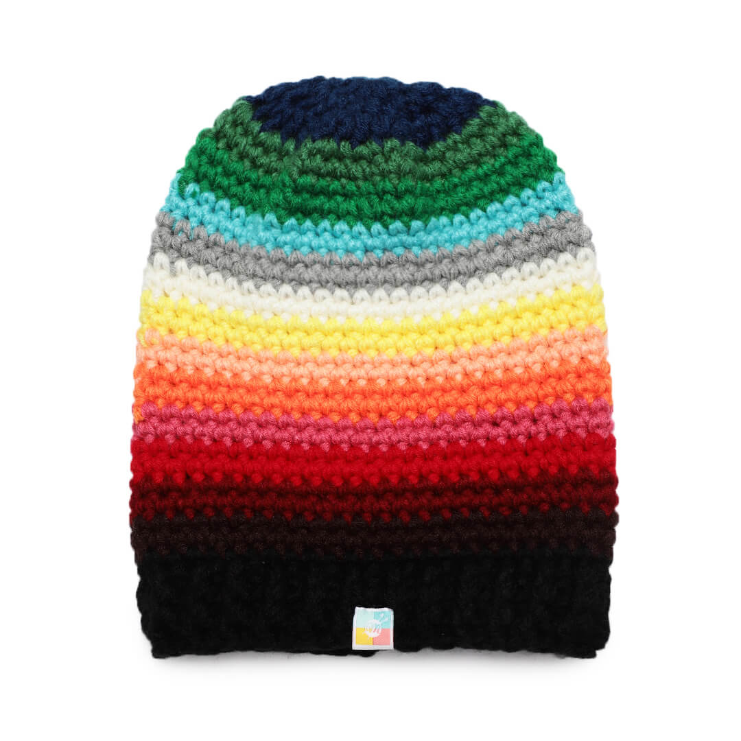 Self Striping Beanie - Multi Color 2985