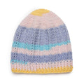 Self Striping Slouch Beanie - Blue Pink 3004