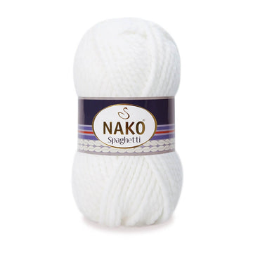 Nako Spaghetti Thick Chunky Yarn - White 208