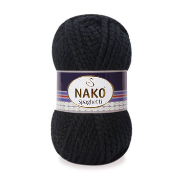 Nako Spaghetti Thick Chunky Yarn - Black 217
