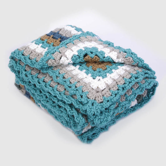 Striped Crochet Baby Blanket - Multi Color 3093