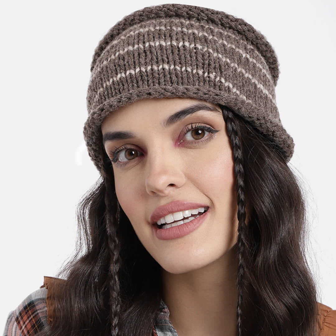 Striped Headband - Brown, Cream 613