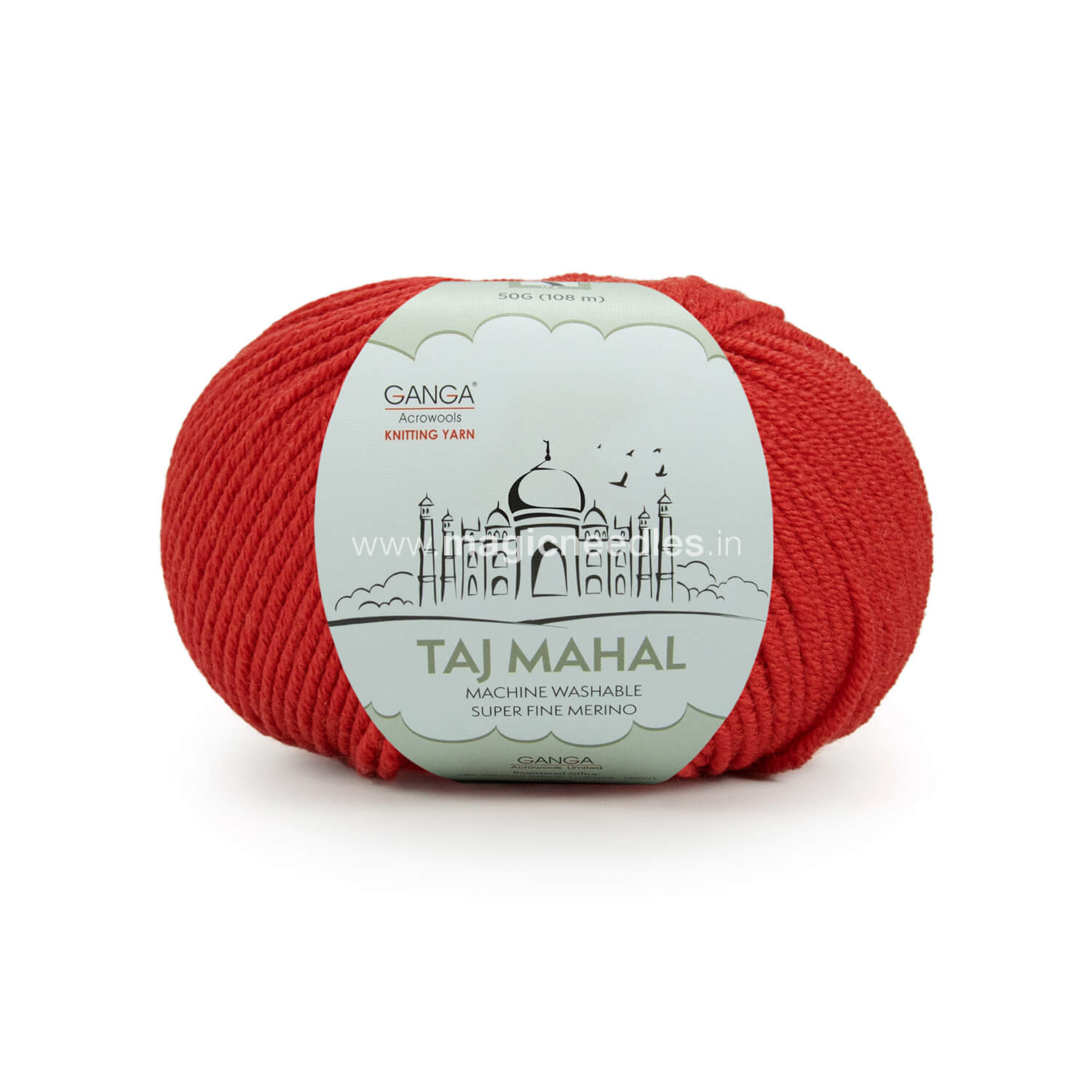 Taj Mahal 100% Super Fine Merino Wool - Red TM09