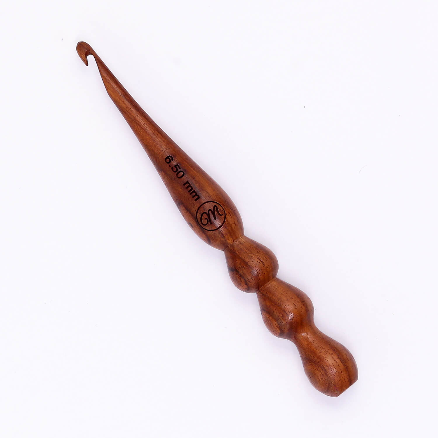 Ergonomic Rosewood Crochet Hook - Design 2 - 6.5 mm