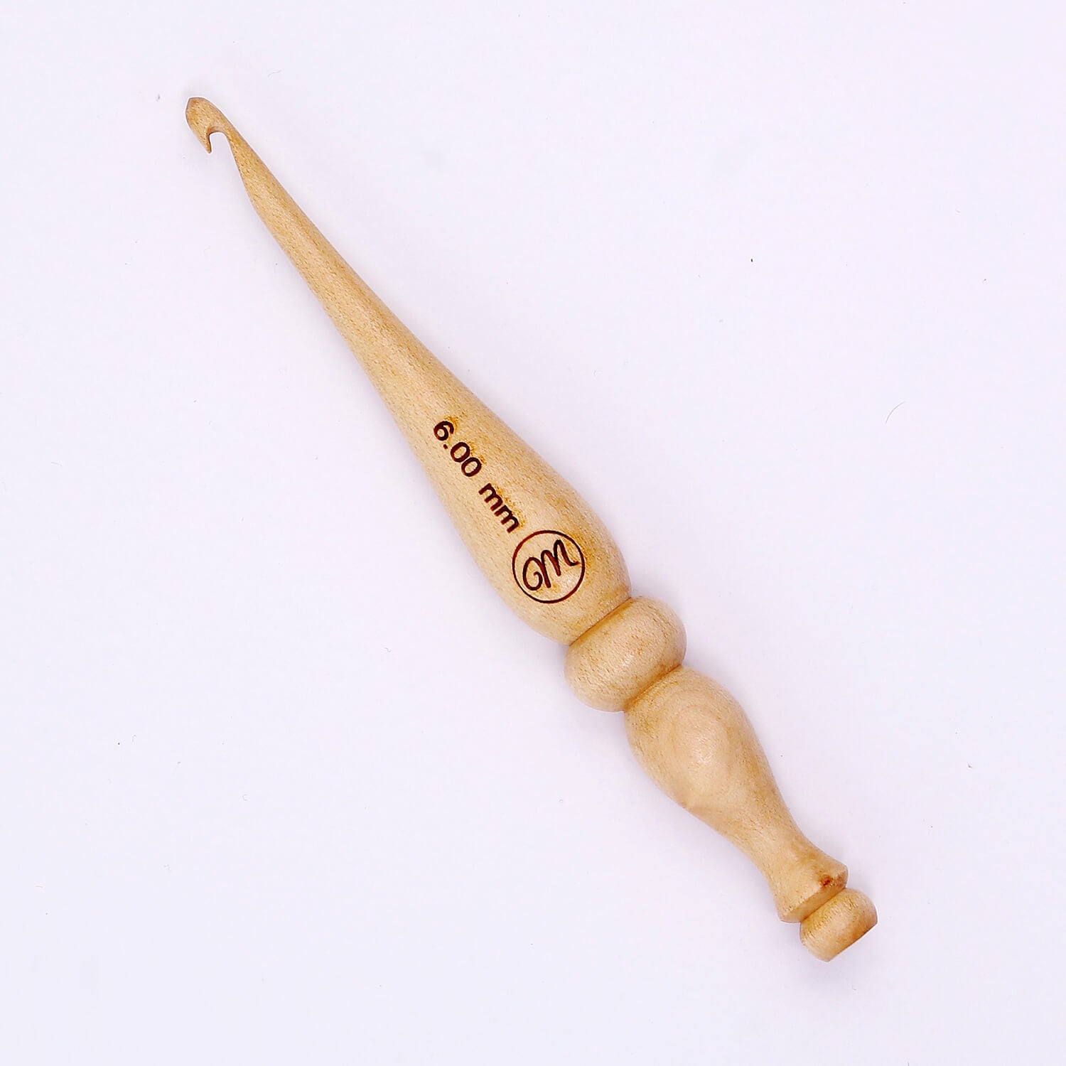 Ergonomic Maple Wood Crochet Hook - 6 mm